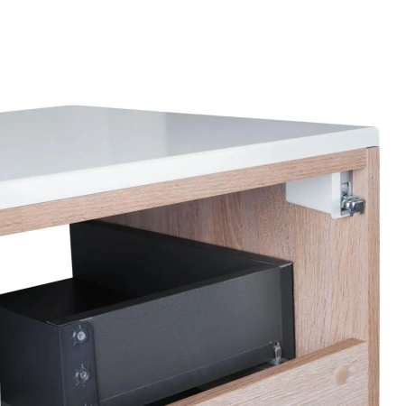 Тумба підлогова Qtap Taurus 800х616х437 White/Whitish oak зі стільницею