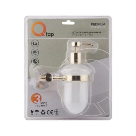 Дозатор для рідкого мила (золото) Qtap Liberty