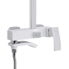 Фото Душова система на три споживача (з виливом) хром-білий Qtap Swan Cascada