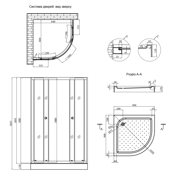 Фото Душова кабіна Kroner KRP Vog - 90x90 см