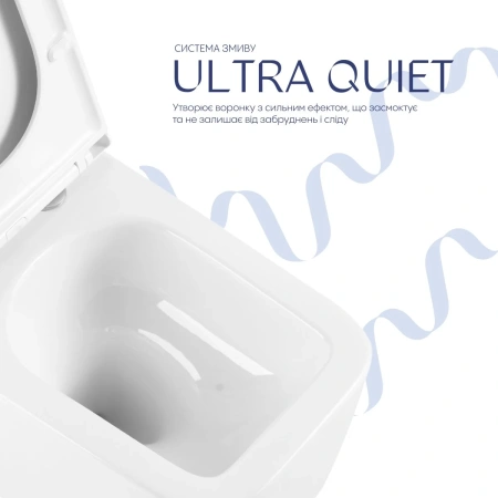 Готове рішення Qtap для ванної кімнати: підвісний унітаз Gemini Ultra Quiet 520×360×350 + комплект інсталяції Nest 4 в 1 (кругла клавіша White)
