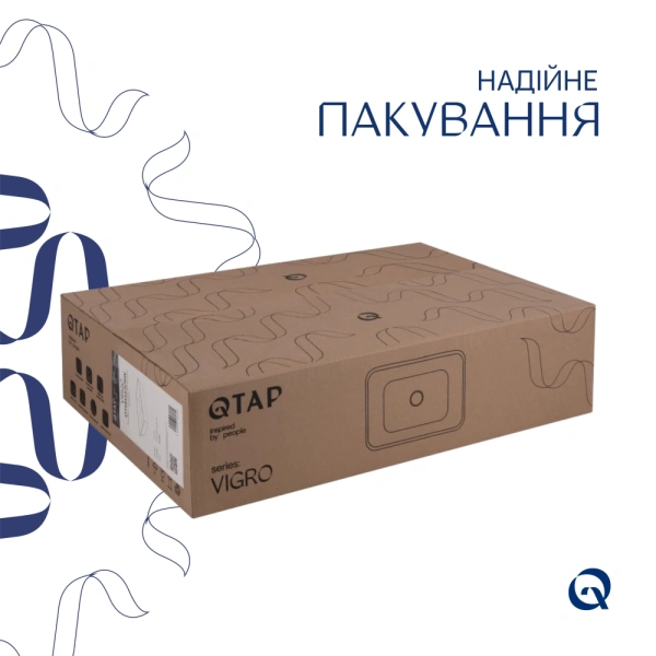 Раковина накладна прямокутна 560х380х130 мм, Qtap Virgo