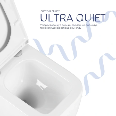 Унітаз підвісний Qtap Gemini Ultra Quiet 485×340×350 мм, White, з сидінням Slim Duroplast / Soft-close / Quick Release
