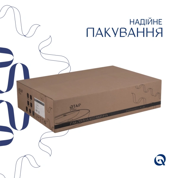 Раковина накладна прямокутна 550х390х120 мм, Qtap Scorpio