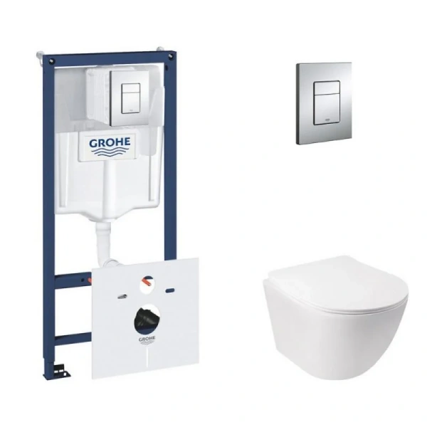 Набір унітаз з сидінням Qtap Jay + інсталяція Grohe Rapid SL