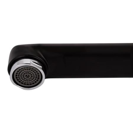 Змішувач для ванни з довгим виливом у чорному кольорі Qtap