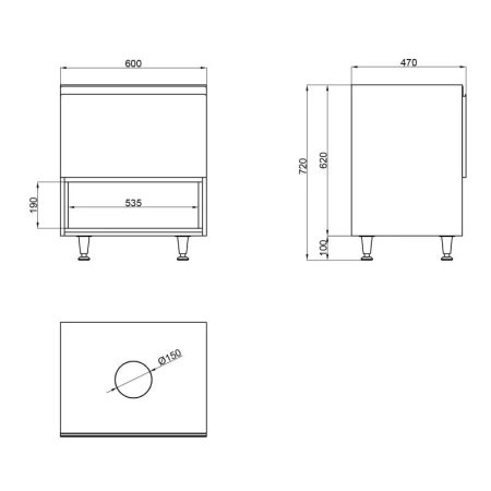 Тумба для підлоги Qtap Robin 600х616х437 Graphite/Whitish oak зі стільницею