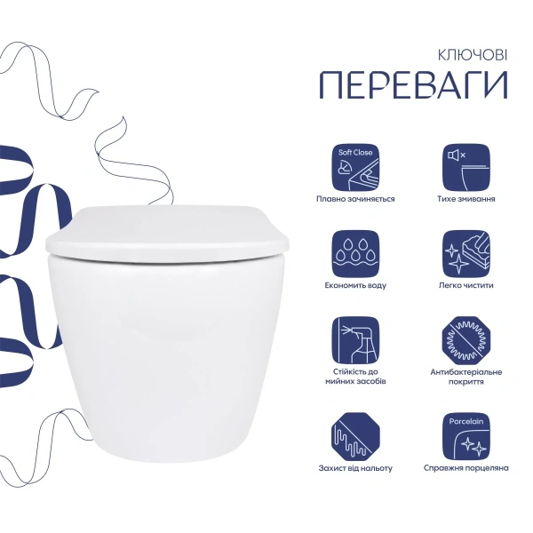 Унітаз підвісний Qtap Robin ML Ultra Quiet 520x365x365 мм, з сидінням Soft-close MagLock, White