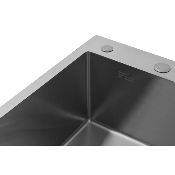 Кухонна мийка крило праворуч Kroner KRP Gebürstet - 6350LHM (3.0/1.0 мм)