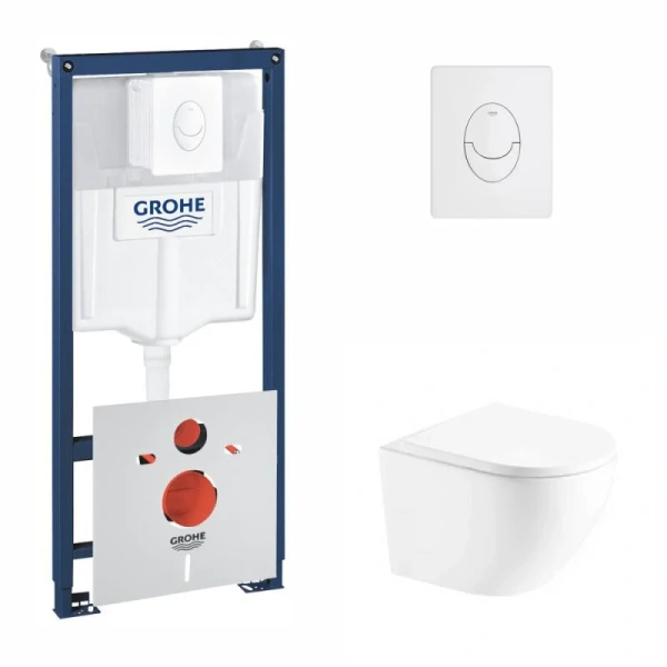 Набір інсталяція 4 в 1 Grohe Rapid SL + унітаз із сидінням Qtap Robin