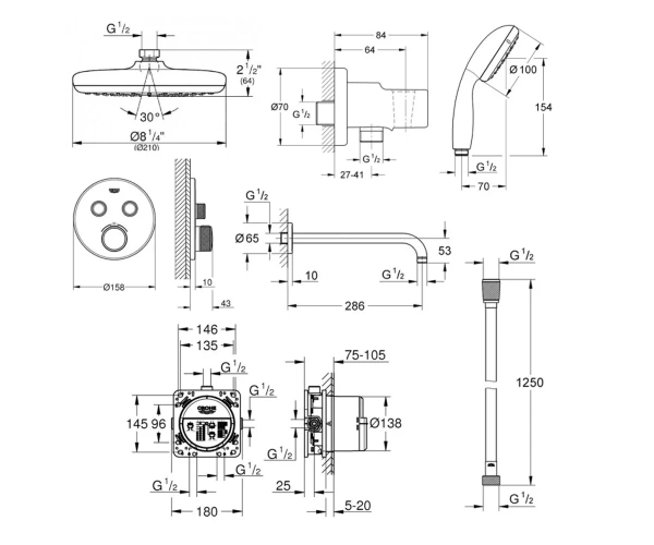 Фото Душова система з термостатом GROHE GROHTHERM SMARTCONTROL