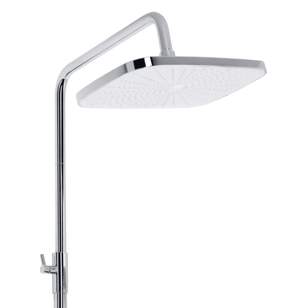 Душова система на три споживача (з виливом) хром-білий телескопічна 815-1200 мм Qtap Gemini