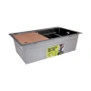 Фото Мийка для кухні Lidz Handmade H6845B 680x450 мм чорна інтегрована Brushed Black PVD