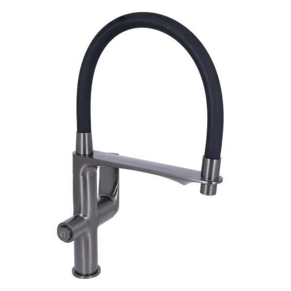 Змішувач для кухні з гнучким виливом і підключенням для питної PVD Vlasta New Qtap