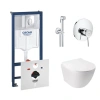 Комплект унітаз з сидінням Qtap Jay + інсталяція Grohe Rapid SL + набір для гігієнічного душу