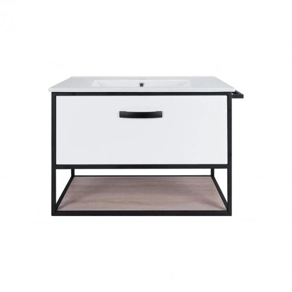 Комплект Qtap Taurus 700х580х437 White/Whitish oak підвісна тумба + раковина врізна
