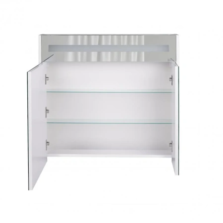 Дзеркальна шафа підвісна Qtap Robin 800х730х145 White з LED-підсвічуванням