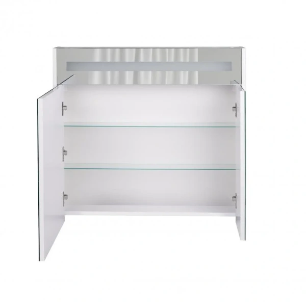 Дзеркальна шафа підвісна Qtap Robin 800х730х145 White з LED-підсвічуванням