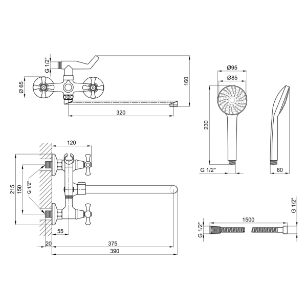 Змішувач для ванної кімнати Lidz