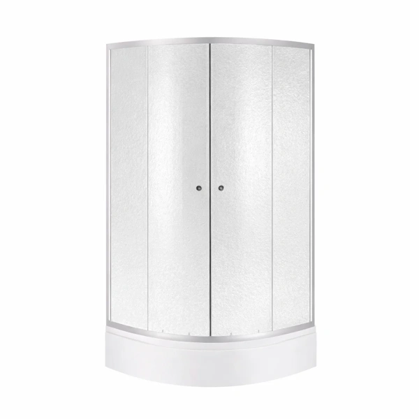 Душова кабіна Lidz Latwa SC90x90.SAT.MID.FR напівкругла, скло Frost 4 мм + душовий піддон ST90x90x26, з панеллю