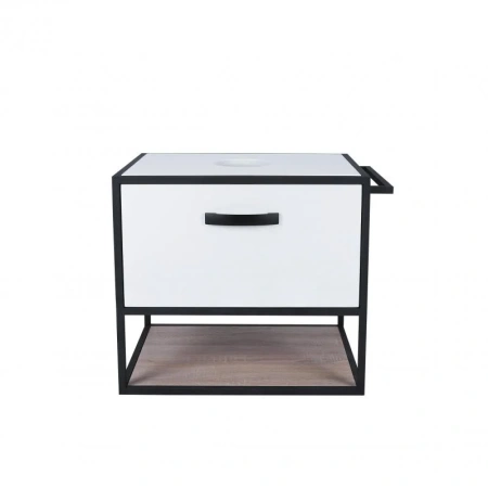 Тумба підвісна Qtap Taurus 600х476х469 White/Whitish oak зі стільницею