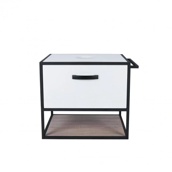 Тумба підвісна Qtap Taurus 600х476х469 White/Whitish oak зі стільницею