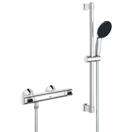 Фото Набір змішувачів Grohe Quickfix термостат для душу з душовим гарнітуром Precision Flow THM та змішувач для раковини StartEdge S-Size