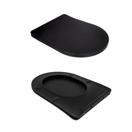 Унітаз підвісний Qtap Taurus Ultra Quiet 515×360×350 мм, Matt Black, з сидінням Slim Duroplast / Soft-close / Quick Release