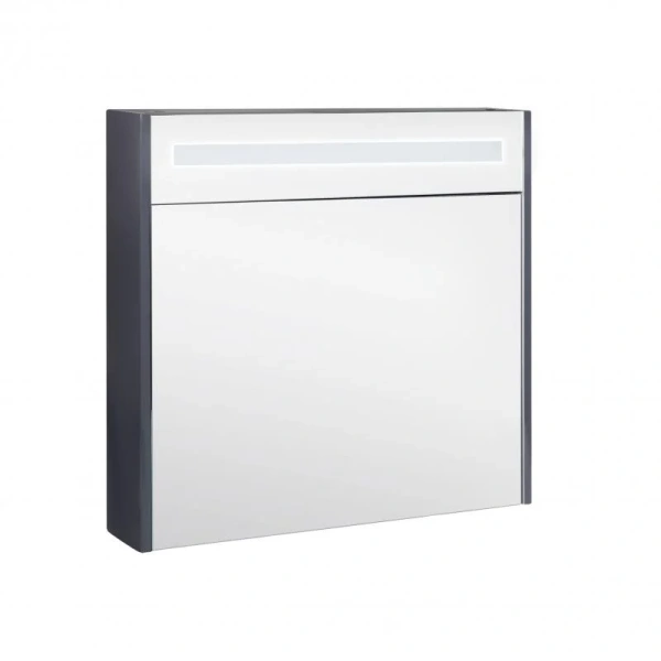 Дзеркальна шафа підвісна Qtap 800х730х145 Robin Graphite з LED-підсвічуванням