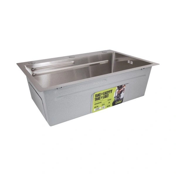 Фото Мийка для кухні Lidz Handmade 680x450 мм сталева інтегрована Brushed Steel