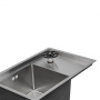 Кухонна мийка з кришкою та омивачем Qtap DC5638 Satin 3.0/1.2 мм