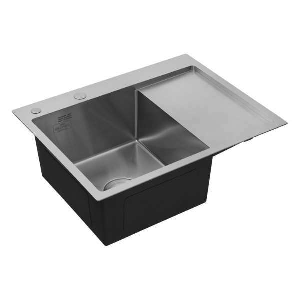 Кухонна мийка крило праворуч Kroner KRP Gebürstet - 6350LHM (3.0/1.0 мм)
