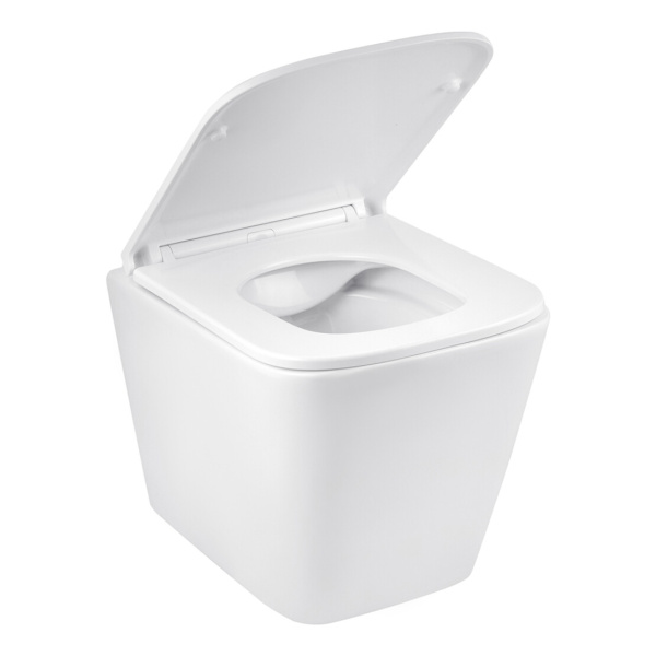 Унітаз підвісний безобідковий Kroner Eifel WHI493436 RIMLESS з сидінням Slim Duroplast / Soft-close 