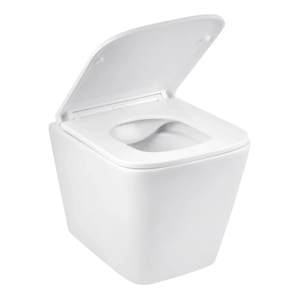 Унітаз підвісний безобідковий Kroner Eifel WHI493436 RIMLESS з сидінням Slim Duroplast / Soft-close
