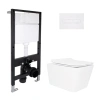 Готове рішення Qtap для ванної кімнати: підвісний унітаз Crow Rimless 520x360x290 + комплект інсталяції Standard (лінійна клавіша White)