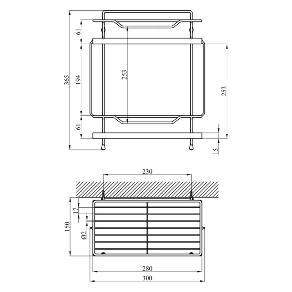 Полиця для ванної кімнати Kroner KRM Rizze - ACC330-2