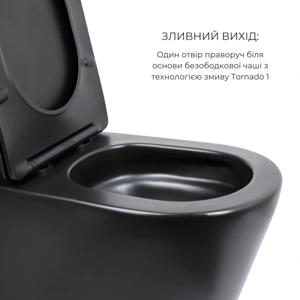 Комплект 2 в 1: підлоговий унітаз Qtap Scorpio Matt Black + набір гігієнічного душу Lidz Aria Black