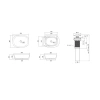 Раковина накладна Qtap Cardinal 500х380х140 мм, Marble, прямокутна, з донним клапаном
