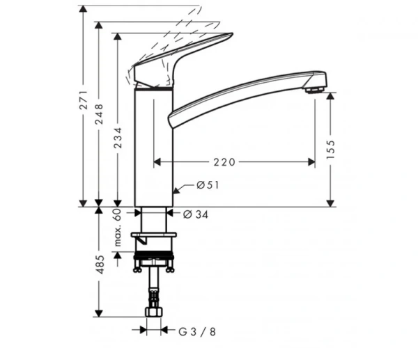 Фото Кухонний змішувач HANSGROHE MYCUBE M