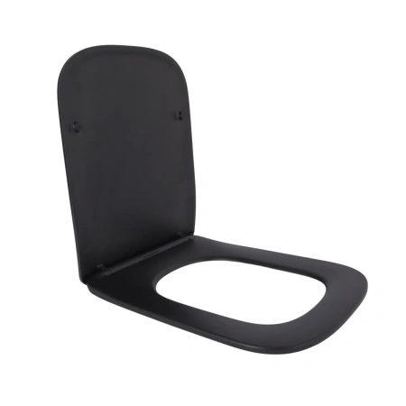 Сидіння для унітаза (Tern 490) 435x344x50 мм, Matt Black, з мікроліфтом, Slim Duroplast, Quick Release Qtap