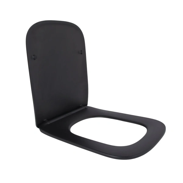 Сидіння для унітаза (Tern 490) 435x344x50 мм, Matt Black, з мікроліфтом, Slim Duroplast, Quick Release Qtap
