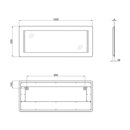 Дзеркало Qtap Leo 1200х500 з LED-підсвічуванням