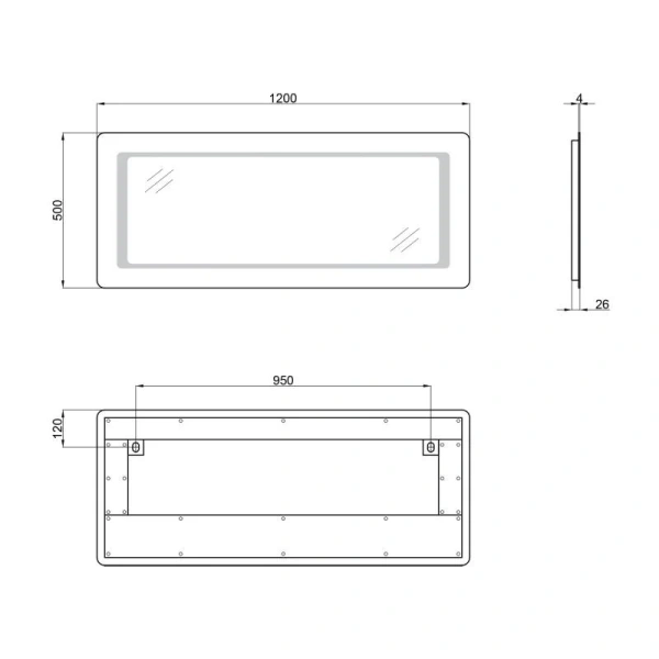 Дзеркало Qtap Leo 1200х500 з LED-підсвічуванням