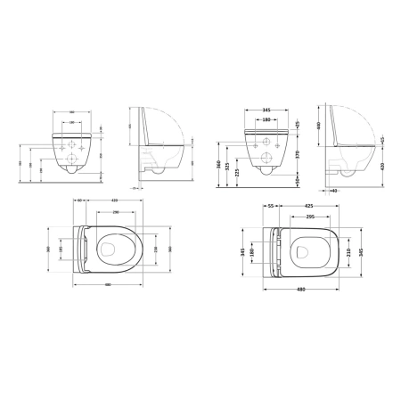 Акційний набір: Унітаз підвісний Jay Ultra Quiet 485х360х320 + Tern Ultra Quiet 490x365x325