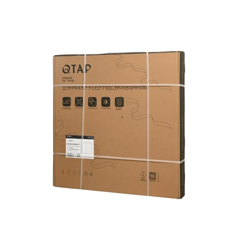 Дзеркало Qtap Mideya (MI1) 800x800 з LED-підсвічуванням Touch, з антизапотіванням, димером, рег. яскравості
