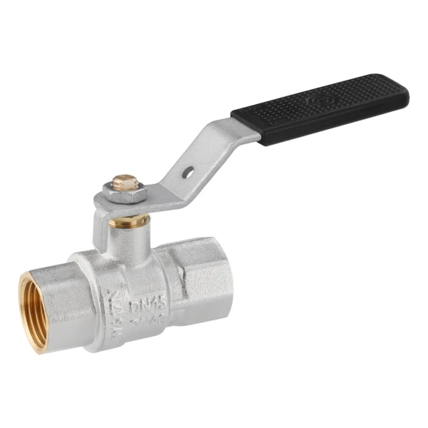 Кран кульовий Kroner 1/2" ВВ PN40 ручка, нікельований