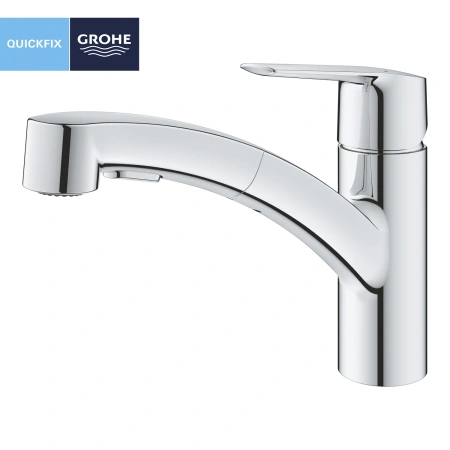 Фото Змішувач для кухні з висувним виливом Grohe QuickFix Start