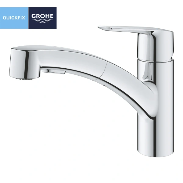 Фото Змішувач для кухні з висувним виливом Grohe QuickFix Start