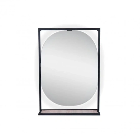 Дзеркало Qtap Taurus 800х850х140 Black/Whitish oak з LED-підсвічуванням