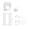 Фото Душова кабіна Lidz Latwa SC80x80.SAT.HIGH.FR напівкругла, скло Frost 4 мм + душовий піддон ST80x80x41, з панеллю